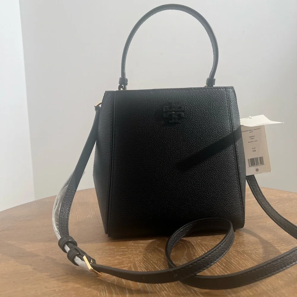Tory Burch Megraw Leather Small Bucket Bag
